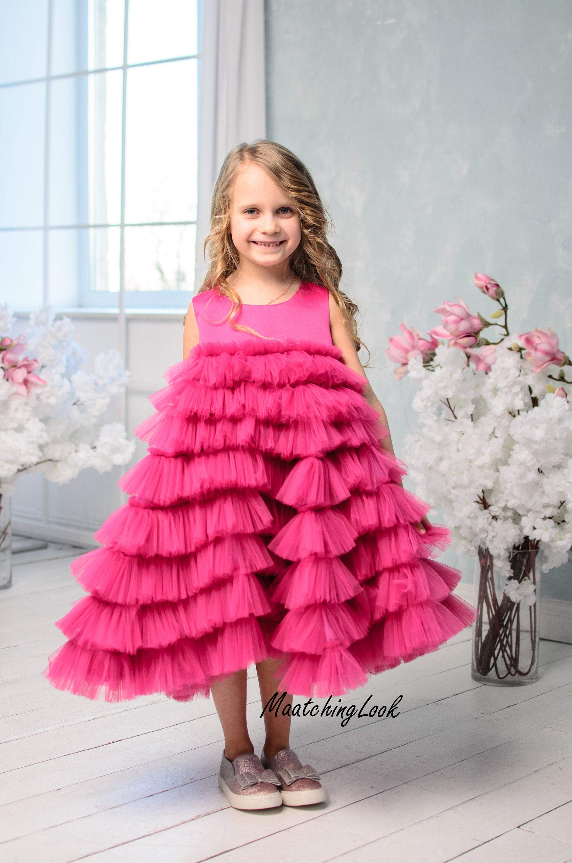 Hot Pink Flower Girl Dresses